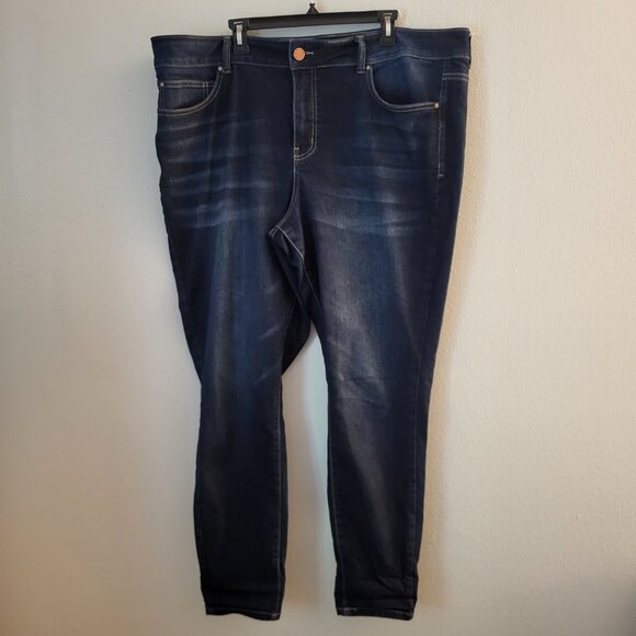 Everflex by Maurices Jeans Womens 24 Long Blue High Rise Straight Leg Stretch - Picture 1 of 9